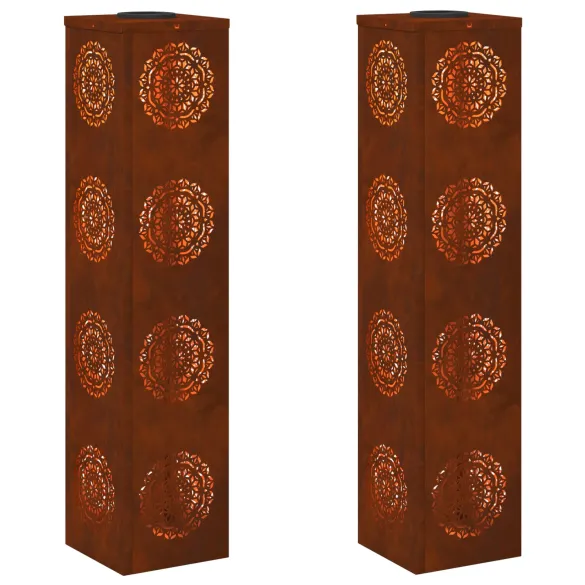 Lămpi LED Solare pentru Alei, Oțel Corten | Iluminat Exterior