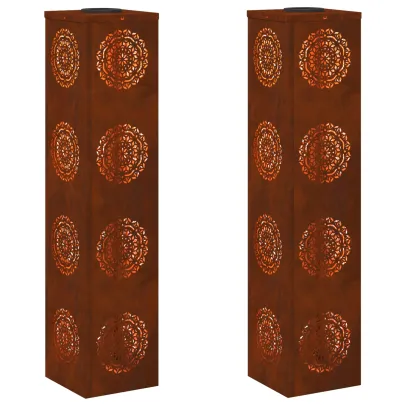 Lămpi LED Solare pentru Alei, Oțel Corten | Iluminat Exterior