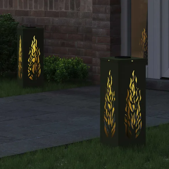 Lămpi LED Solare pentru Alei, Verde Măsliniu - 2 bucăți