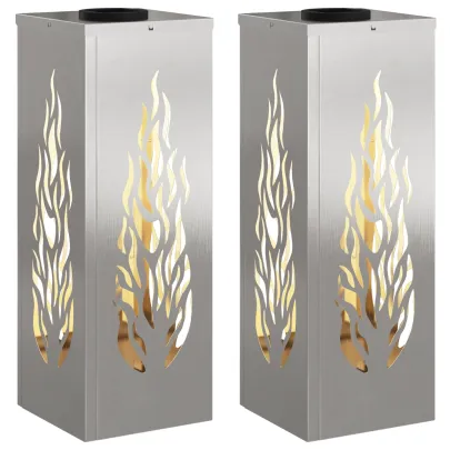 Lumină Solară LED Alei | 2 pcs | Oțel Inoxidabil