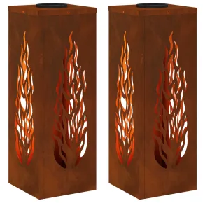 Lumină Solară LED Alei Oțel Corten | Iluminat Exterior 2