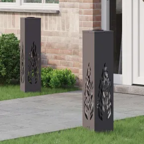 Lumină Solară LED Alei - 2 bucăți, Oțel Negru | Livrare Gratuită