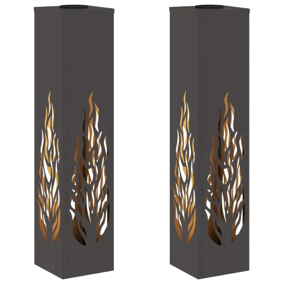 Lumină Solară LED Alei - 2 bucăți, Oțel Negru | Livrare Gratuită