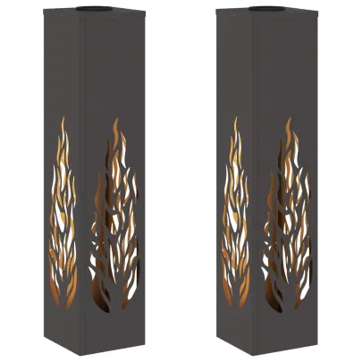 Lumină Solară LED Alei - 2 bucăți, Oțel Negru | Livrare Gratuită