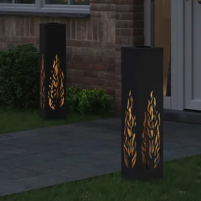 Lumină Solară LED Alei - 2 bucăți, Oțel Negru | Livrare Gratuită