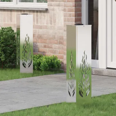 Lămpi LED Solare pentru Alei | 2 Bucăți | Oțel Inoxidabil