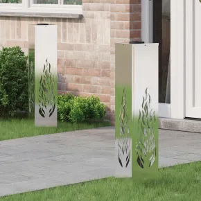 Lumină Solară LED Alei 2 pcs Galvanizat | Livrare Gratuită