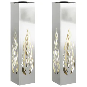 Lumină Solară LED Alei 2 pcs Galvanizat | Livrare Gratuită 2