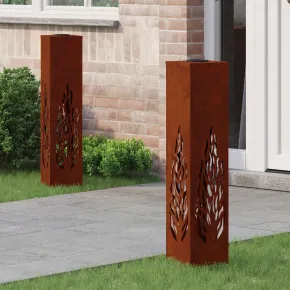 Lumină Solară LED Alei Oțel Corten | Iluminat Exterior