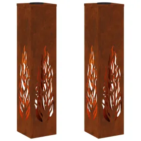 Lumină Solară LED Alei Oțel Corten | Iluminat Exterior 2
