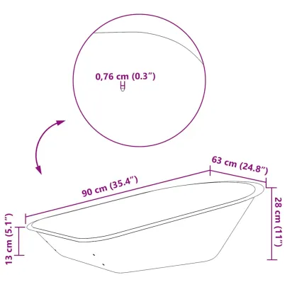 Tava Roabă Oțel 90x63x28 cm | Înlocuire Durabilă