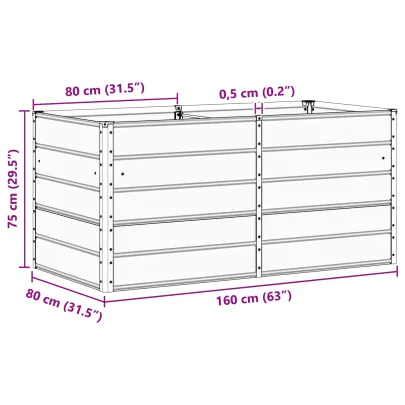 Jardinieră Oțel Antracit 160x80x75 cm | Livrare Gratuită