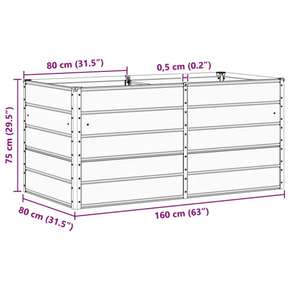Jardinieră Verde Oțel 160x80 cm | Livrare Gratuită