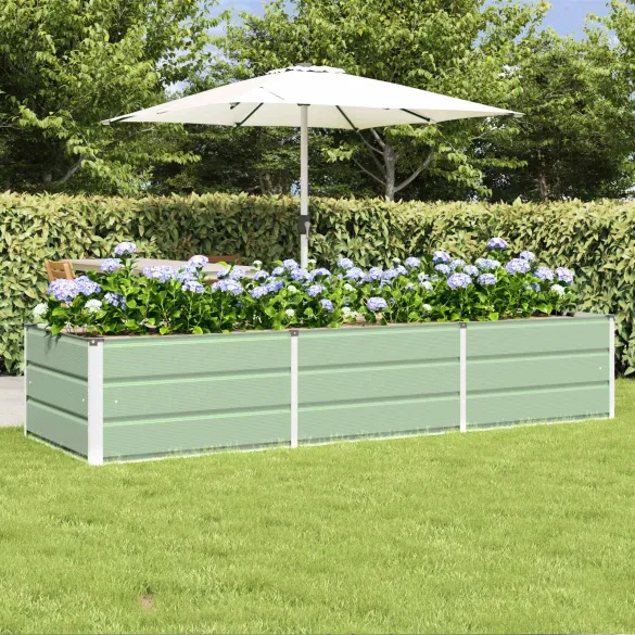 Jardinieră Verde Oțel 240x80x45 cm - Livrare Gratuită
