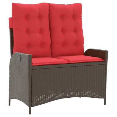 Bancă Rabatabilă Grădină cu Perne - Maro Poliratan