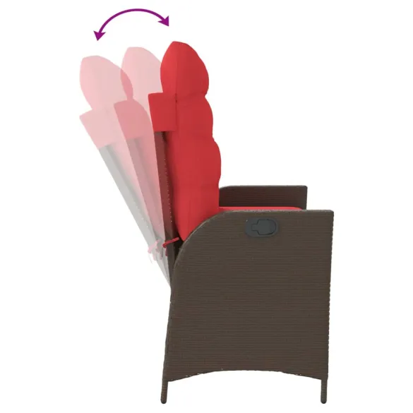 Bancă Rabatabilă Grădină cu Perne - Maro Poliratan