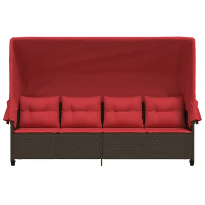 Șezlong cu Baldachin Poliratan - Comandă Online