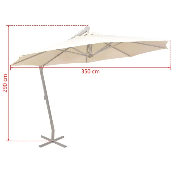 Umbrelă de Grădină Bej Poliester cu Ventilator | Comandă Online