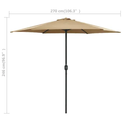 Umbrelă de Soare cu Stâlp din Aluminiu - 270x246 cm