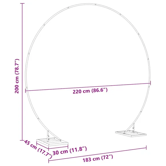 Arc de Nuntă Alb Oțel 220x200 cm | Decor Exterior Elegant