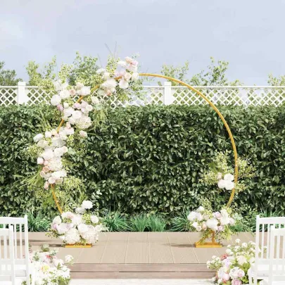 Arc de Nuntă Auriu Oțel | Decor Evenimente Exterior