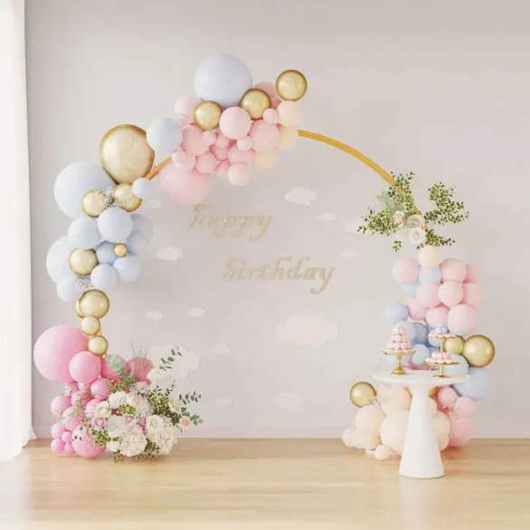 Arc de Nuntă Auriu Oțel | Decor Evenimente Exterior