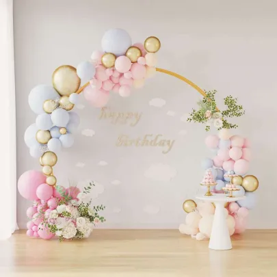 Arc de Nuntă Auriu Oțel | Decor Evenimente Exterior