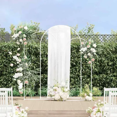 Set 3 Arcuri de Nuntă Alb Oțel | Decor Exterior Evenimente