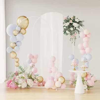 Set 3 Arcuri de Nuntă Alb Oțel | Decor Exterior Evenimente