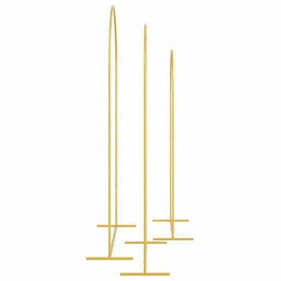 Arc de Nuntă 3 Piese Auriu Oțel | Decor Exterior