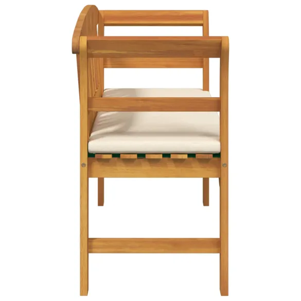 Bancă Exterior Lemn Acacia cu Pernă | Livrare Gratuită