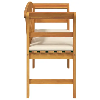 Bancă Exterior Lemn Acacia cu Pernă | Livrare Gratuită