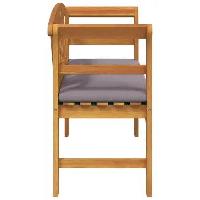 Bancă de Exterior cu Pernă - Lemn de Acacia Natural