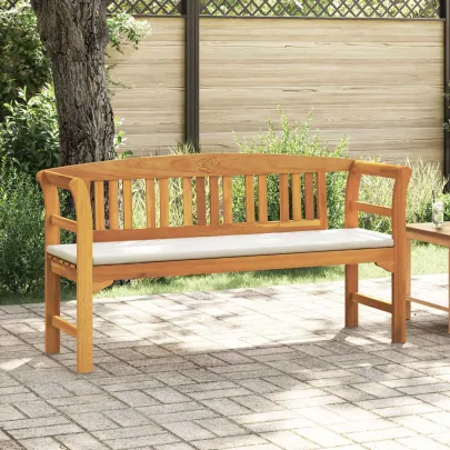 Bancă de Exterior din Acacia Masivă cu Pernă | Livrare Gratuită