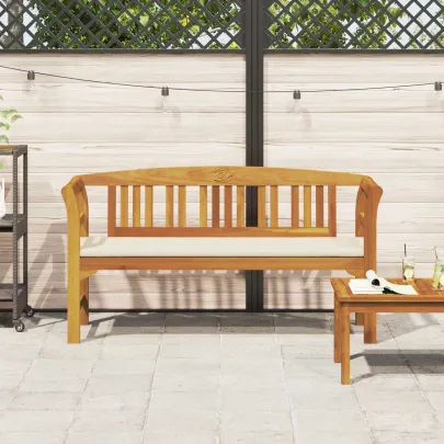 Bancă de Exterior din Acacia Masivă cu Pernă | Livrare Gratuită