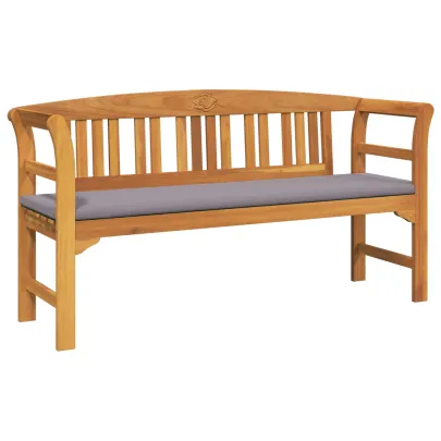 Bancă de Exterior Lemn Acacia cu Pernă | Livrare Gratuită