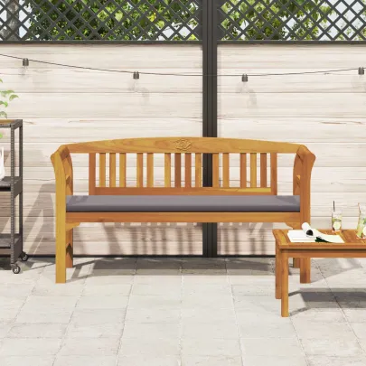 Bancă de Exterior Lemn Acacia cu Pernă | Livrare Gratuită