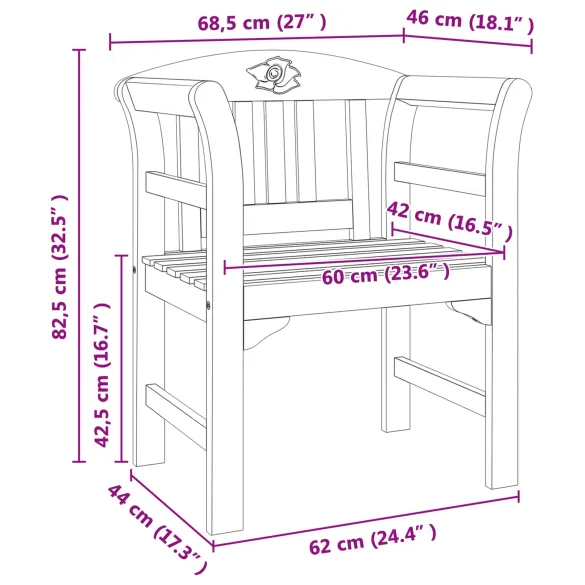 Bancă de Exterior cu Pernă | Lemn de Acacia | Livrare Gratuită