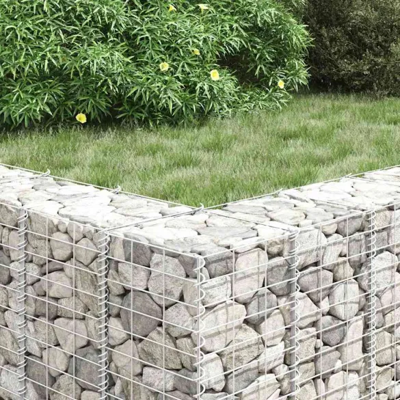 Straturi Înălțate Gabion Fier 30x30x50 cm - 3 Bucăți