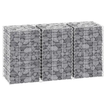Straturi Înălțate Gabion Fier 30x30x50 cm - 3 Bucăți