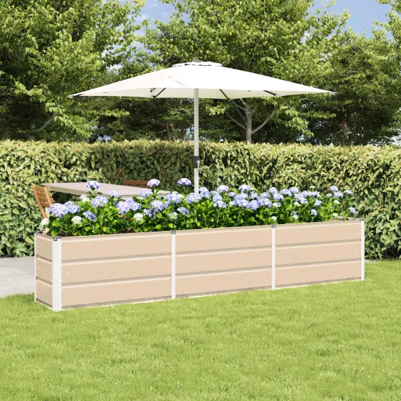 Jardinieră Creme Oțel 240x40x45 cm - Livrare Gratuită