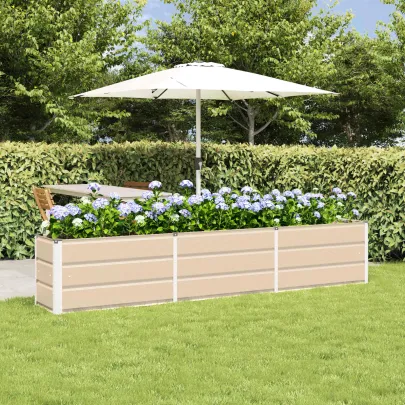 Jardinieră Creme Oțel 240x40x45 cm - Livrare Gratuită