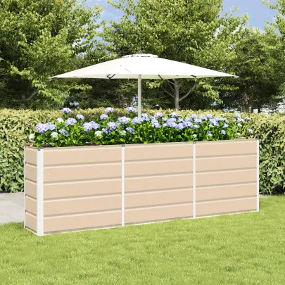 Jardinieră Creme Oțel 160x40x75 cm | Livrare Gratuită
