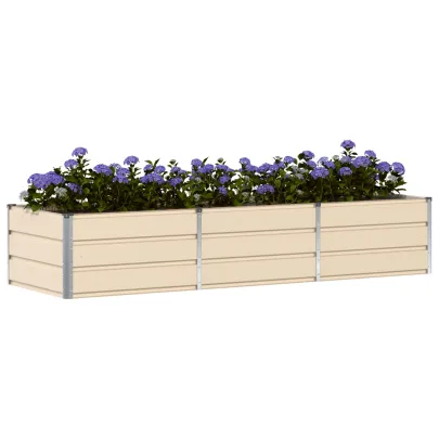 Jardinieră Creme Oțel 240x80x75 cm | Livrare Gratuită