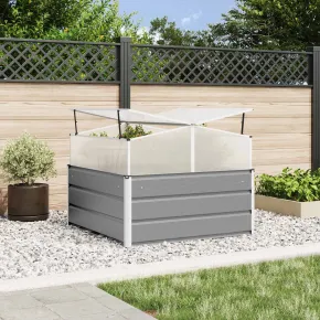 Jardinieră Gri Oțel Galvanizat 100x100 cm | Comandă Online