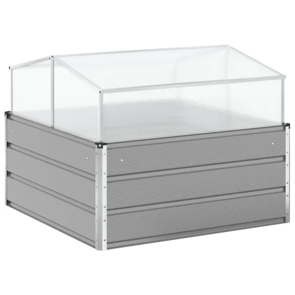 Jardinieră Gri Oțel Galvanizat 100x100 cm | Comandă Online