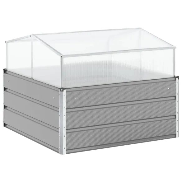 Jardinieră Gri Oțel Galvanizat 100x100 cm | Comandă Online