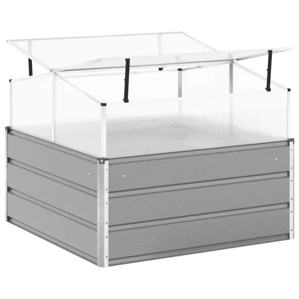 Jardinieră Gri Oțel Galvanizat 100x100 cm | Comandă Online