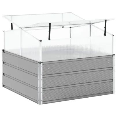 Jardinieră Gri Oțel Galvanizat 100x100 cm | Comandă Online