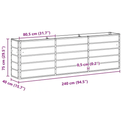 Jardinieră Antracit Oțel 160x40x75 cm - Livrare Gratuită